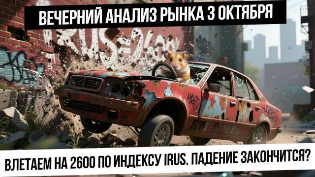 Вечерний анализ рынка 3 октября. Влетаем на скорости в 2600 по индексу! Отсюда разворот? Юань-Рубль