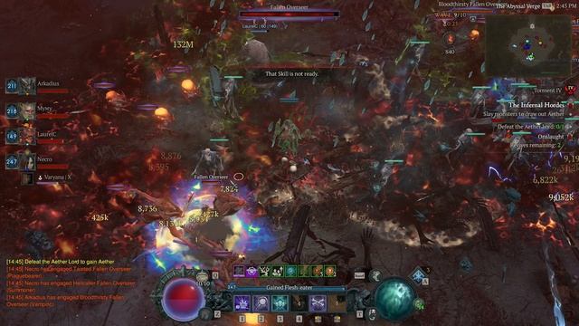 Diablo IV: Некромант: 247-й парагон, 2 ППЛ с Братом, Орды, 10 волн, нубы вайпаются