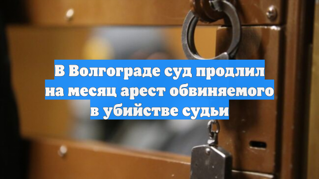 В Волгограде суд продлил на месяц арест обвиняемого в убийстве судьи