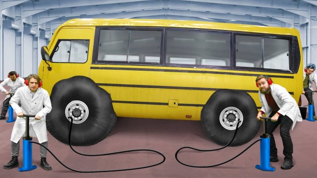 Качаем КОЛЕСА АВТОБУСА пока не ЛОПНУТ!