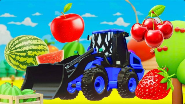 Учим фрукты🍒🍓🍊ягоды Развивающие мультики🚜 Трактор.