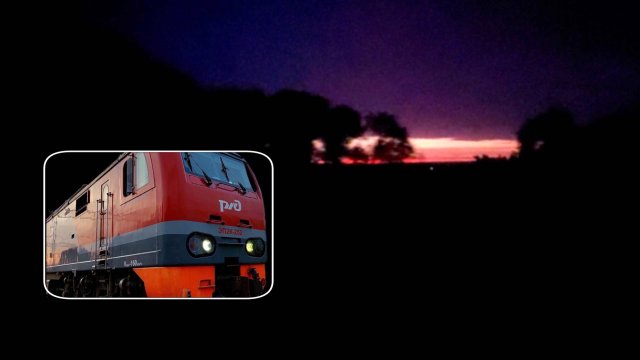 Поезд дальнего следования ночью / Смотрим из окна 2 этажа двухэтажного поезда / Видео для засыпания