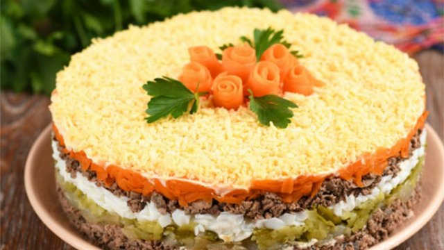 Салат из печени