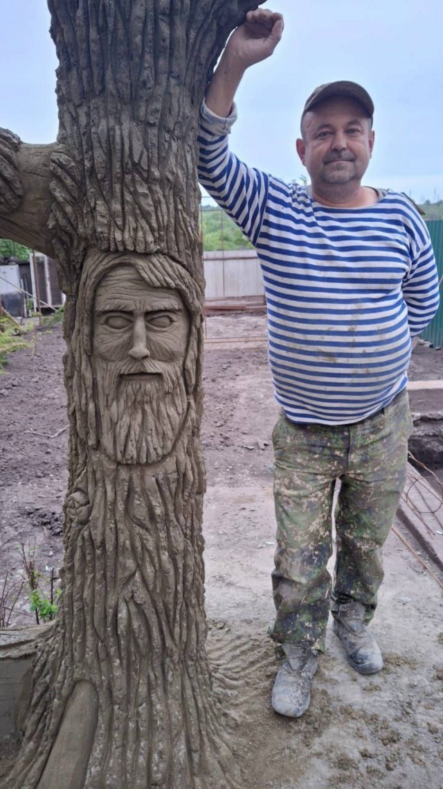 скульптуры оформление усадьбы из арт бетона мастер Миненков Игорь.