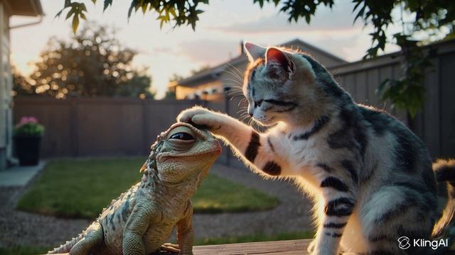 Котик и ящерица