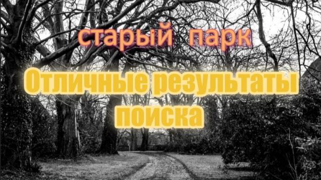 СТАРЫЙ ПАРК "ОТЛИЧНЫЕ РЕЗУЛЬТАТЫ ПОИСКА"