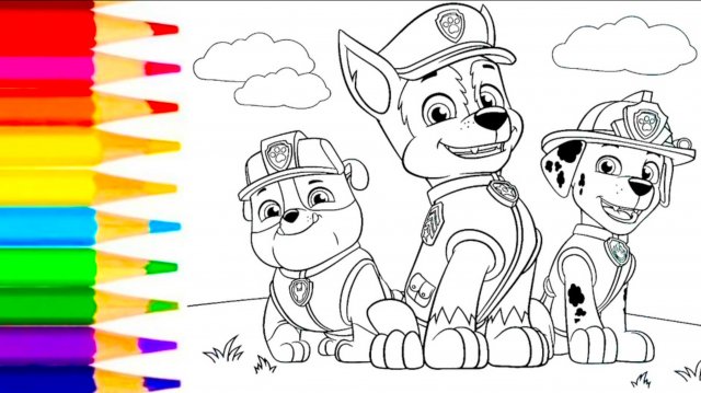Щенячий патруль раскраска | видео для детей и малышей ❤️
