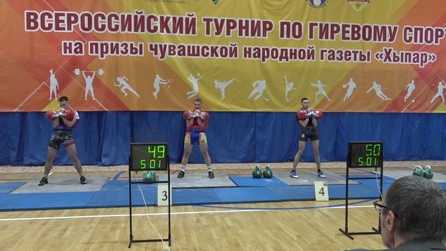 Охотин Иван толчок гирь 32 кг Всеросссийские соревнования Чебоксары 2025