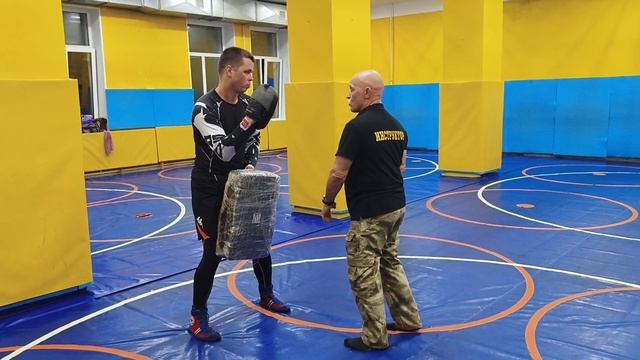 Уличная комбинация с ударами ,запрещёнными в спорте.В.Н.Крючков