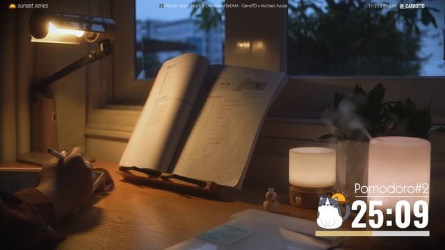 3 часа STUDY WITH ME at Sunset | Relaxing Lo-Fi | Pomodoro 50-10