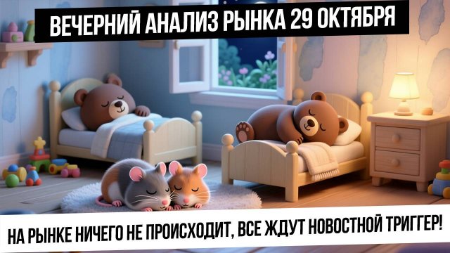 Вечерний анализ рынка 29 октября. Ноль движений по рынку. Ждем новостной триггер! Серебро и золото!