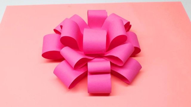 Подарочный бант из бумаги | Пышный бант своими руками из бумаги | Подарок своими руками