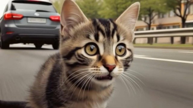 Котёнок на дороге