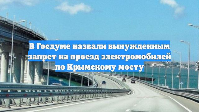 В Госдуме назвали вынужденным запрет на проезд электромобилей по Крымскому мосту