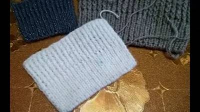 Узор РЕЗИНКА 1х1 скрещенными петлями