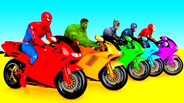 Человек-паук и Супергерои на Мотоциклах для детей. Мультфильмы для детей. Мультики для малышей.