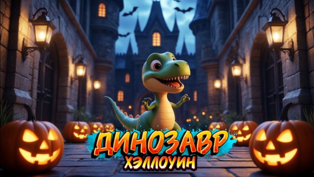 Динозавр веселый Хэллоуин, мультфильмы и песни для детей