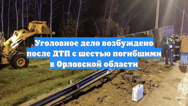 Уголовное дело возбуждено после ДТП с шестью погибшими в Орловской области