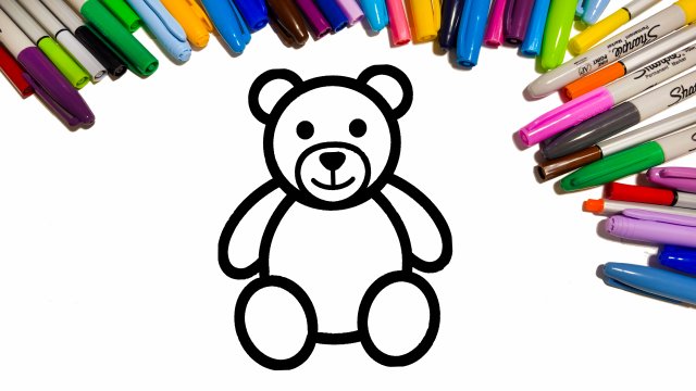 РАСКРАСИМ ВМЕСТЕ МИШКУ - Учим цвета на русском языке