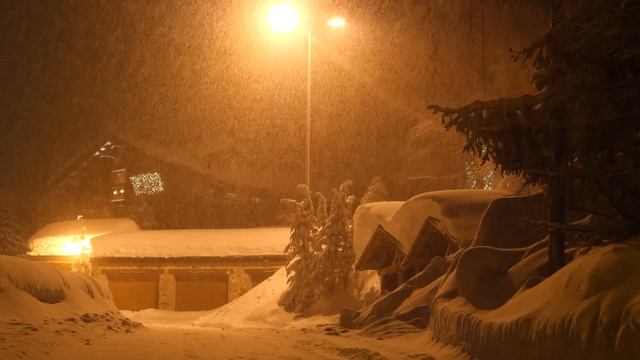 1 Hour of Beautiful Relaxing Snow Falling in a Mountain Village_1920x1080