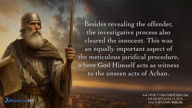 Субботняя школа с Марком Финли. Урок 6 . КВАРТАЛ 4.  01.11.2025.