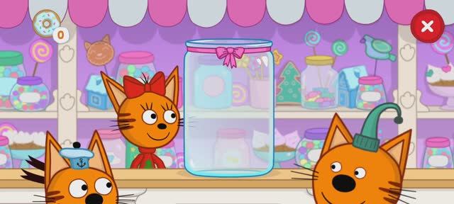 Три Кота Мультфильм Игра в карамельки