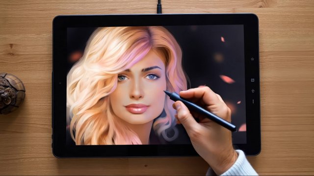 Планшетные рисунки (портреты) "In the fields of gold"