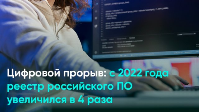 Цифровой прорыв С 2022 года реестр российского ПО увеличился в 4 раза