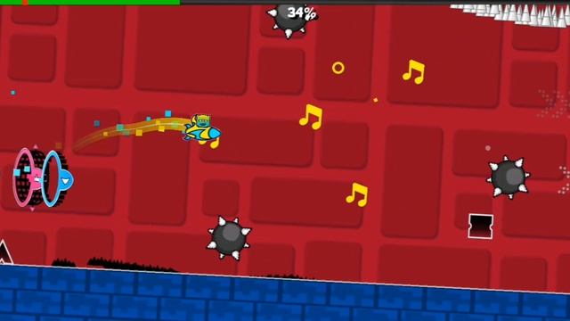 я построил 2 уровня вGometry Dash