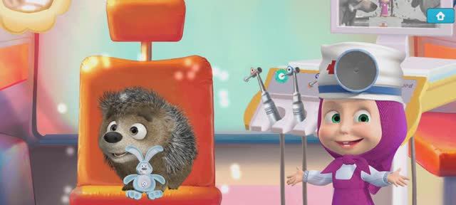 Маша и Медведь Мультфильм Зубной врач для Ёжика