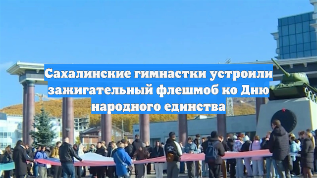 Сахалинские гимнастки устроили зажигательный флешмоб ко Дню народного единства