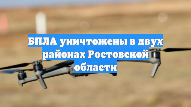 БПЛА уничтожены в двух районах Ростовской области