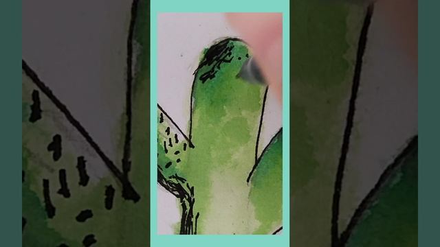 рисую кактус , с закрытыми глазами