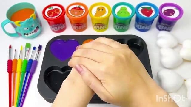 Веселое видео для детей играем стучим жмем слаймы яркие цвета краски игрушки звук мультики для детей