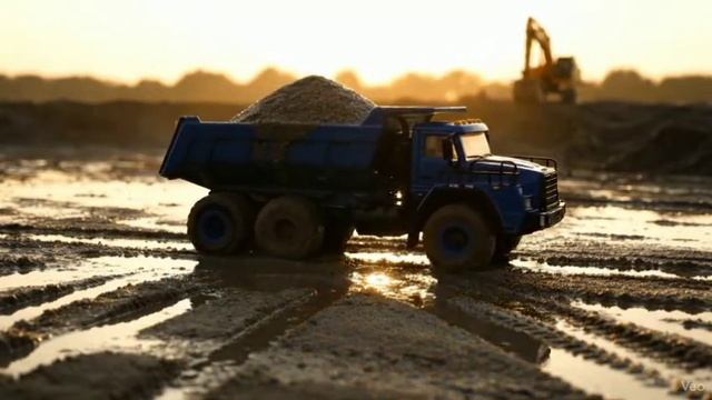 Миниатюрные игрушки, грузовик, экскаватор, тракторы.