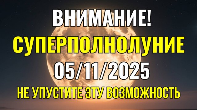 Полнолуние и суперлуние 5 НОЯБРЯ 2025 года! День, меняющий судьбы! ЭТО категорически НЕЛЬЗЯ делать!