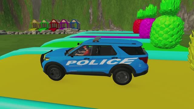 ДЕТСКИЕ ГРУЗОВИКИ ПЕРЕВОЗЯТ ПОЛИЦЕЙСКИЕ МАШИНКИ. МУЛЬТИКИ ДЛЯ МАЛЫШЕЙ ПРО МАШИНЫ.