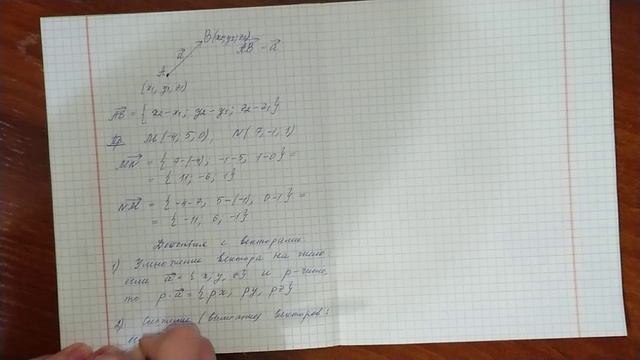 Координаты вектора. Действия с векторами