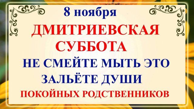 8 ноября - Дмитриев День. Что нельзя делать 8 ноября Дмитриев День? Народные традиции и приметы!