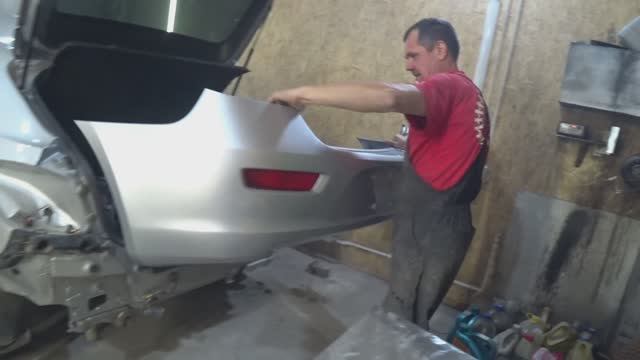 dmc neo 980  - шевроле круз ставим задний бампер за 10 т р