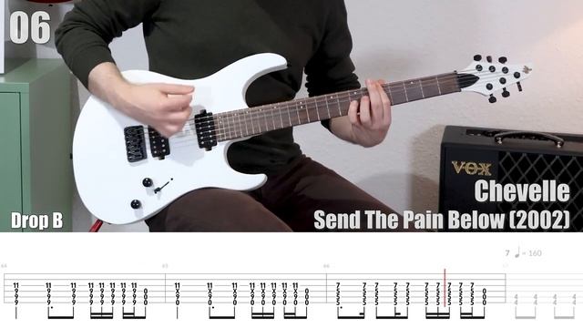 10 гитарных рифов Drop B (Табулатура) Guitar Tutorial TABS