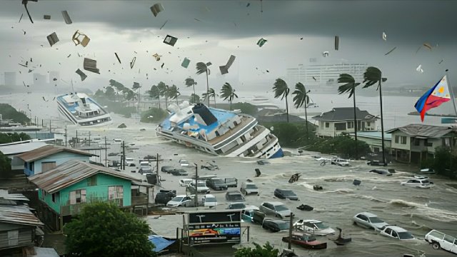 Тайфун Фунг-Вонг уничтожает Филиппины. Смывает дома и машины в Манилле. 9 ноября 2025