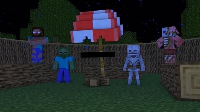 Смогут ли мобы выжить 99 ночей в лесу? - Анимация МАЙНКРАФТ