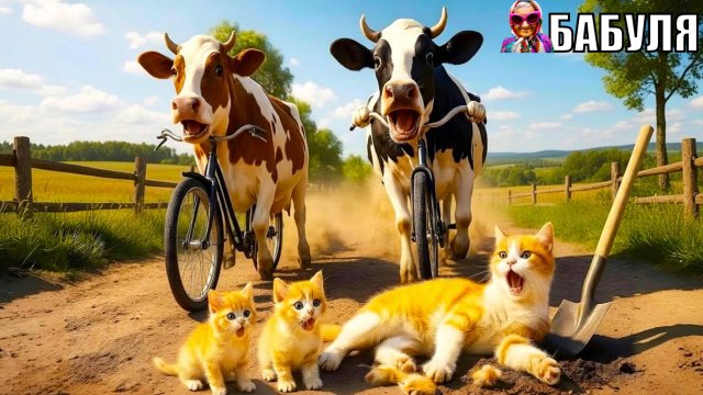 Мультик про животных| Мультики для детей | Котика задавила корова| БАБУЛЯ - ДОБРЫЕ СКАЗКИ