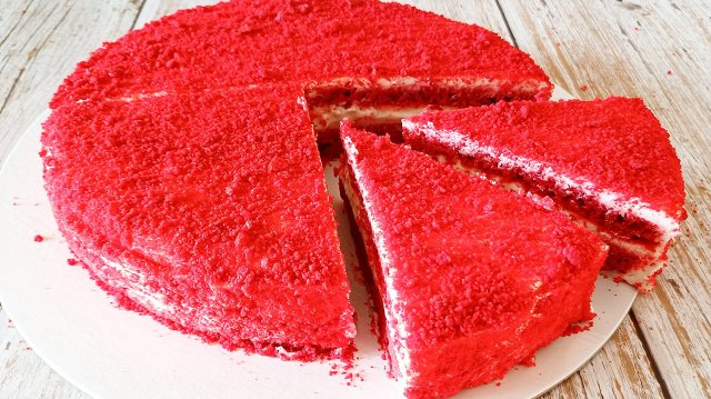 Кето Торт Красный Бархат с крем чизом. Рецепт без глютена!