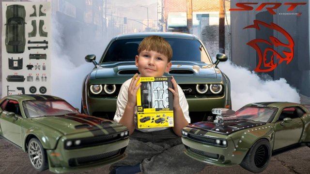 Машинка конструктор Dodge Challenger SRT. Масштаб 1:36