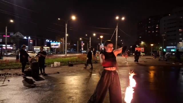 Файер-шоу в Санкт-Петербурге. Ноябрь. 2025 год.