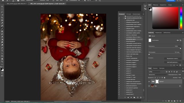 обработала только экшенами "ДОМАШНЯЯ ОБРАБОТКА"+ показала как коллажировать боке и игрушки
