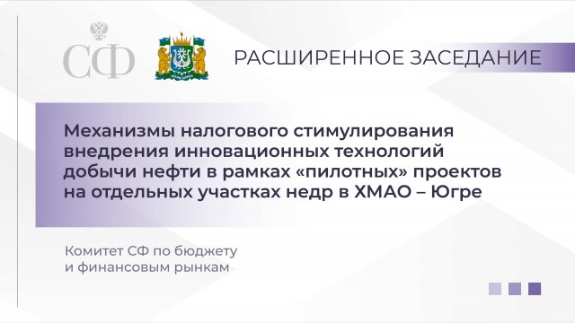 Расширенное заседание Комитета Совета Федерации по бюджету и финансовым рынкам