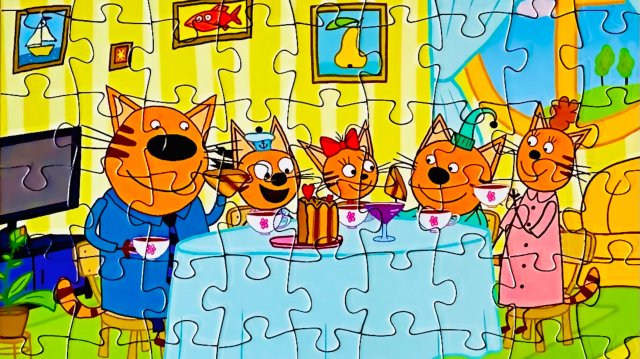 Пазл 🧩 Три Кота - Коржик, Карамелька и Компот | Видео для детей
